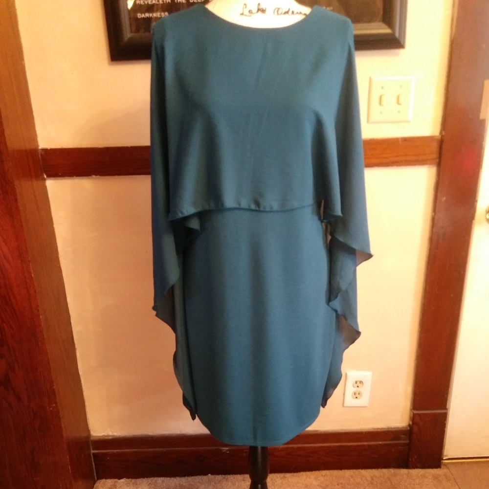 Teal Cape Dress